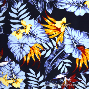 100% viscose hawaii print rayon fabric wholesale